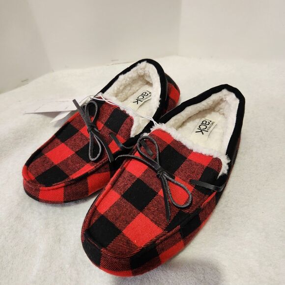 Nordstrom Rack Slippers For Women Size Small Red Plaid Moccasin - Picture 2 of 12